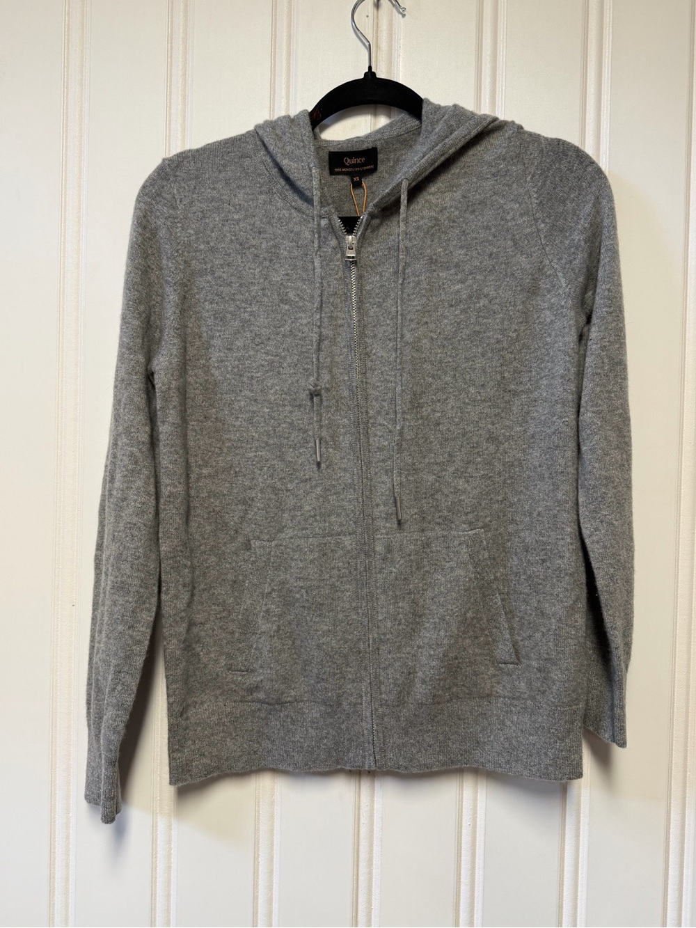 NWT Quince 100% Mongolian Cashmere Full-Zip Hoodie Heather Grey XS